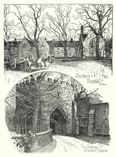 Sherburn Hospital, Durham (gravura) de Sidney Heath