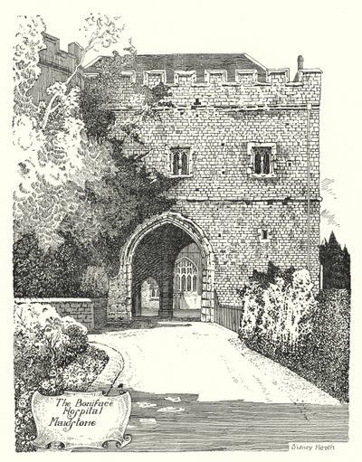 O Hospital Boniface, Maidstone (gravura) de Sidney Heath