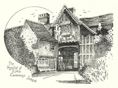 O Hospital de S John, Canterbury (gravura) de Sidney Heath