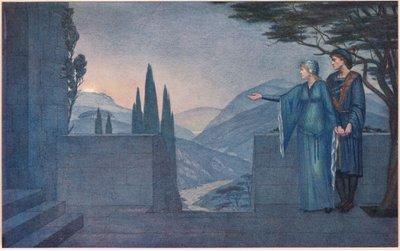 O Príncipe e Elsie. "Ah não tão cedo, veja além do fogo, é a lua subindo lentamente sobre a colina oriental de Sidney Meteyard