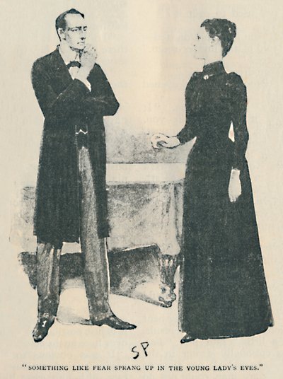 Algo como o medo surgiu nos olhos dos jovens, 1892 de Sidney Paget