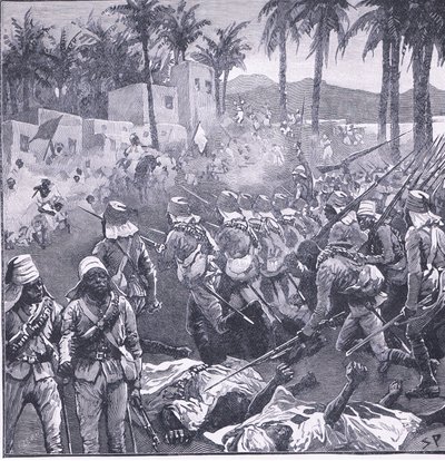 Storming Firket, ilustração fromCassells História da Inglaterra, de 1900 de Sidney Paget