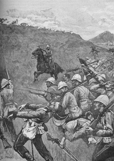 Os homens lutaram através da saraiva de fogo, 1902 de Sidney Paget