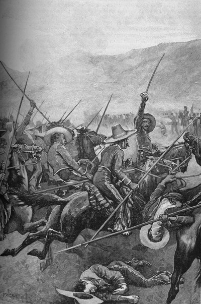 Os lanceiros mexicanos acusaram os soldados de Illinois, 1902 de Sidney Paget