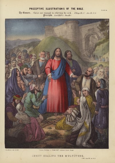 Cristo curando a Multidão (gravura colorida) de Siegfried Detler Bendixen