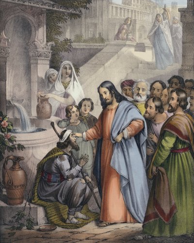Jesus dá visão a um cego de nascença de Siegfried Detler Bendixen