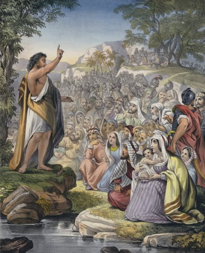 João pregando no deserto (gravura colorida) de Siegfried Detler Bendixen