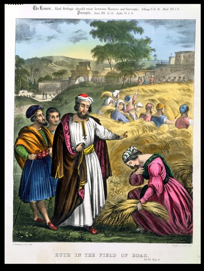 Rute no campo de Boaz, de uma bíblia impressa por Edward Gover, de 1870 de Siegfried Detler Bendixen