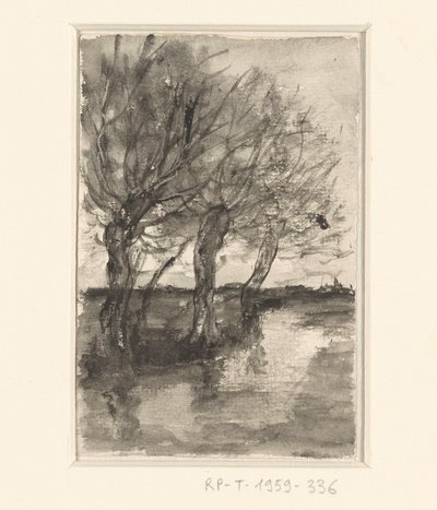Árvores ao longo de uma vala de Sientje Mesdag van Houten