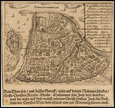 Mapa de Constantinopla de 1668 por Sigmund von Birken de Sigmund von Birken