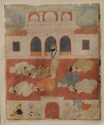 Guru Nanak Dev ji parado no meio dos devotos de Sikh School