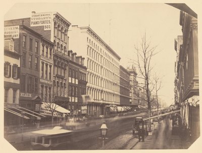 Broadway olhando para o norte entre as ruas Grand e Broome de Silas A. Holmes