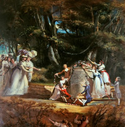 As crianças da Duquesa de Orleães saúdam a mãe no monumento por elas erigido para comemorar a sua restauração à saúde por uma visita a Spa em 1787 (óleo sobre tela) de Silvestre Mirys