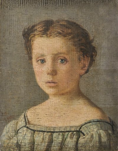 Retrato de criança, c.1864-65 (óleo sobre tábua) de Silvestro Lega