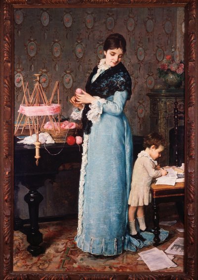 A Mãe - óleo sobre tela de Silvestro Lega