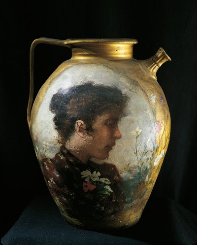 Mulher entre as flores de Silvestro Lega