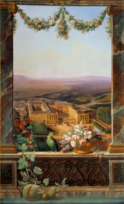 Vista do Castelo de Compiegne Pintura de Simeon Fort (1793-1861) Museu do castelo de Fontainebleau do século XIX de Simeon Fort