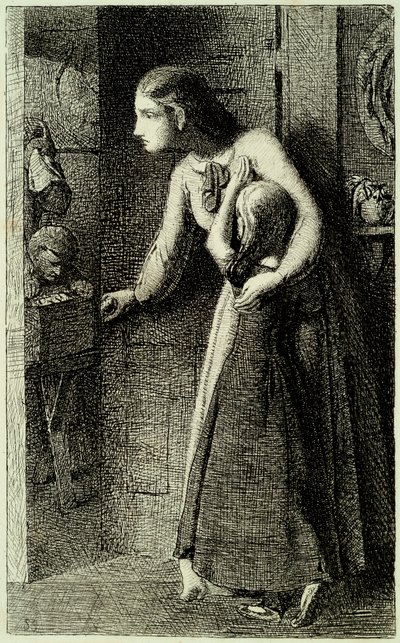 The Haunted House, c.1858 (gravura impressa em papel vegetal da Índia) de Simeon Solomon