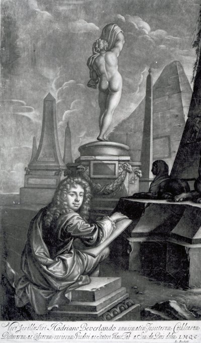 Adrian Beverland, gravado por Isaac Beckett de Simon (after) Du Bois