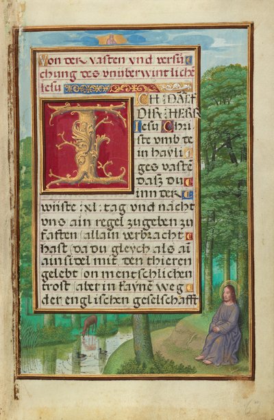 Rand mit Christus in der Wüste de Simon Bening