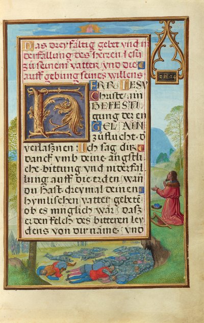 Rand mit David, der Gott anfleht, die Pest zu beenden de Simon Bening