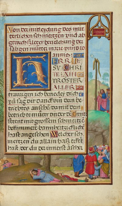 Fronteira com Moisés e a serpente de bronze de Simon Bening