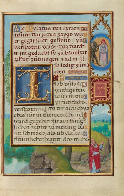 Rand mit der Vision des Hohenpriesters und des Teufels von Sacharja de Simon Bening