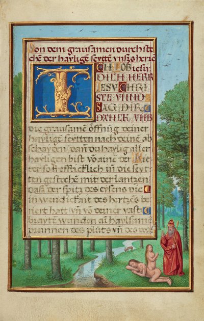 Rand mit der Erschaffung Evas de Simon Bening