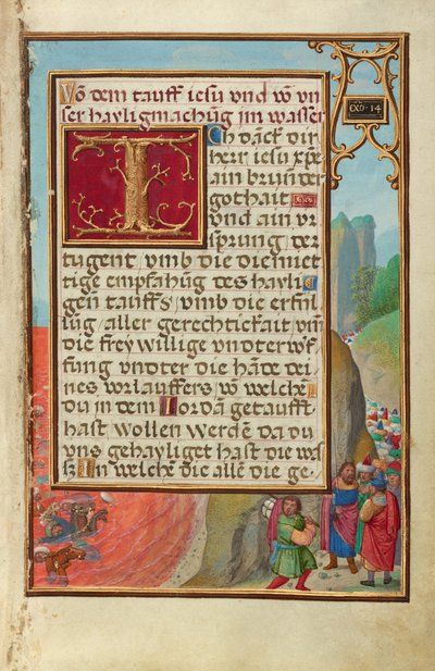 Bordüre mit der Überquerung des Roten Meeres de Simon Bening