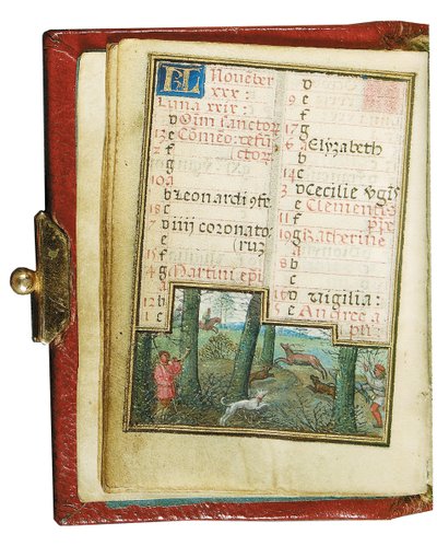 Fólio de um Livro de Horas em miniatura, uso de Roma, Bruges de Simon Bening