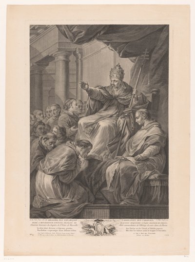Papa Gregório rodeado de cardeais de Simon Charles Miger