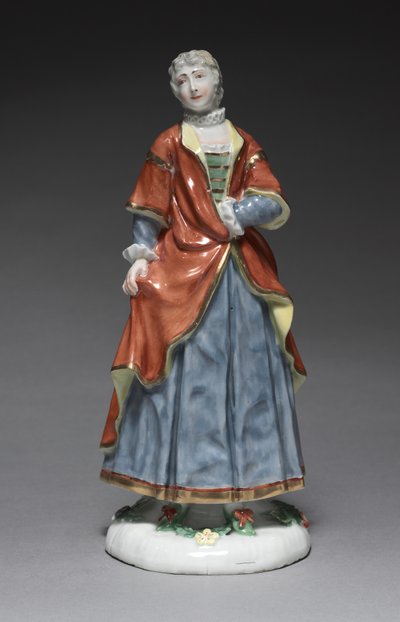 Figura da Comédia Italiana: Isabella, c.1753 (porcelana com decoração esmaltada) de Simon Feilner