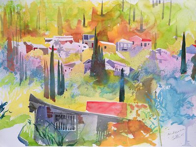 Anno Korikiana, Corfu, 2005 (aguarela) de Simon Fletcher