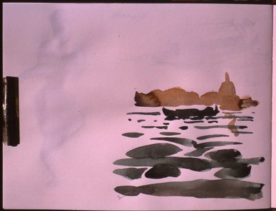 Barco no canal, Veneza (aguarela sobre papel) de Simon Fletcher