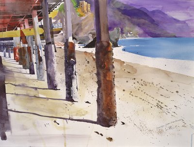 Fernazza de Montalcino, Itália, 2003 (aguarela) de Simon Fletcher