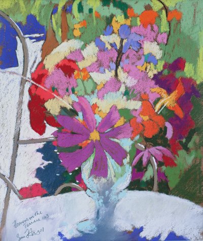 Flores no terraço 3, 2001 (pastel) de Simon Fletcher