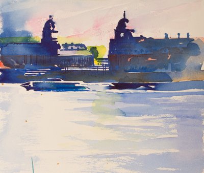 Greenwich from Isle of Dogs, 2016 (aguarela) de Simon Fletcher