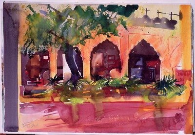 Haveli Inn Pal Jodphur, 2007 (aguarela sobre papel) de Simon Fletcher