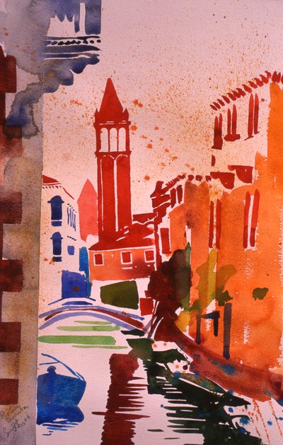 Rio San Barnaba, 2006 (aguarela sobre papel) de Simon Fletcher