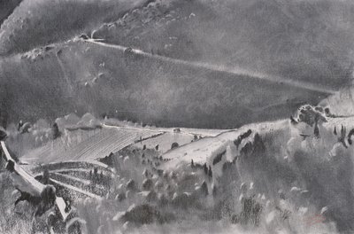 The High Road, 2001 (pastel e técnica mista sobre papel) de Simon Fletcher