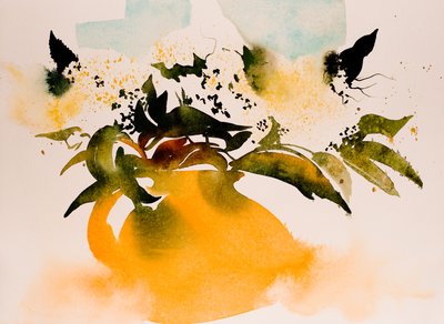 O Jarro Amarelo (aguarela sobre papel) de Simon Fletcher