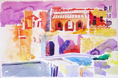 Jaisalmer tibetano (aguarela sobre papel) de Simon Fletcher