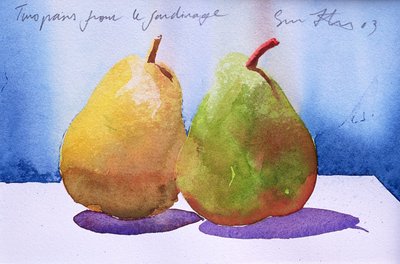 Duas Peras do Jardim, 2003 (aguarela sobre papel) de Simon Fletcher