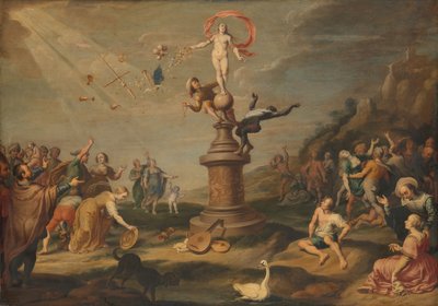 A Deusa Fortuna a dar os seus dons de Simon Flocquet (attributed to)