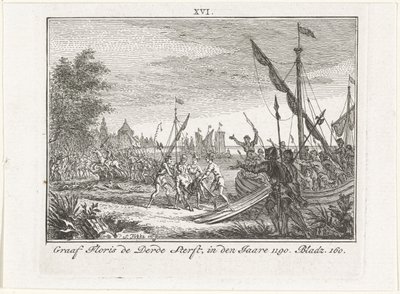 A morte de Floris III da Holanda em Antioquia, 1784 de Simon Fokke