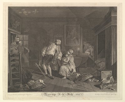 Casamento A-la-Mode, Placa V, abril de 1745. de Simon Francois Ravenet