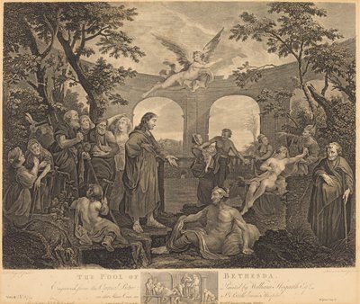 A piscina de Betesda de Simon Francois Ravenet I and Victor Marie Picot after William Hogarth
