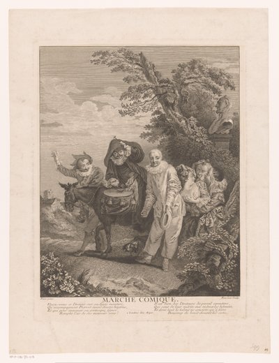 Procissão de personagens de teatro Marche Comique (título no objeto) de Simon François Ravenet (le vieux)