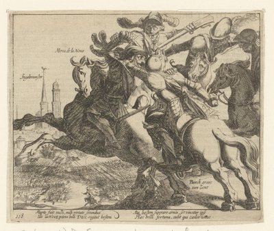 François de la Noue foi feito prisioneiro durante a batalha de Ingelmunster, em 1580 de Simon Frisius