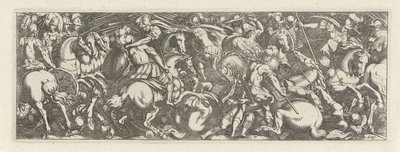 Gevecht tussen cavaleristen en infantrysten Cavalaria (título da série) Faecvnda o que é a amada de Phaebus e a grata Florentia a homens de gênio aguçado, bastante são mostrados pelos pvgnas, enthea pela força dos seios que Mercúrio esculpiu o cliente expe de Simon Frisius